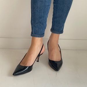 Gianvito Rossi sling back kitten heels